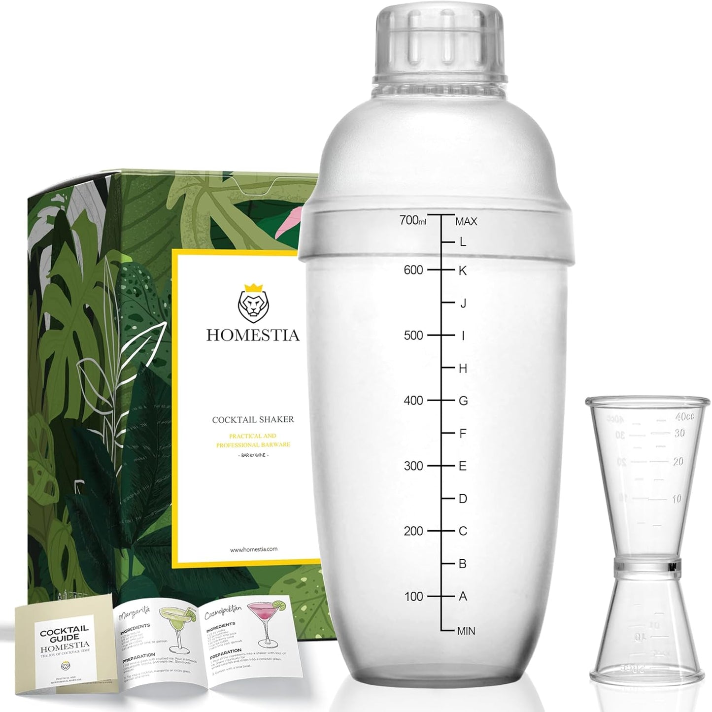 Homestia 24oz Cocktail Shaker Set - Perfect Bartender Kit!