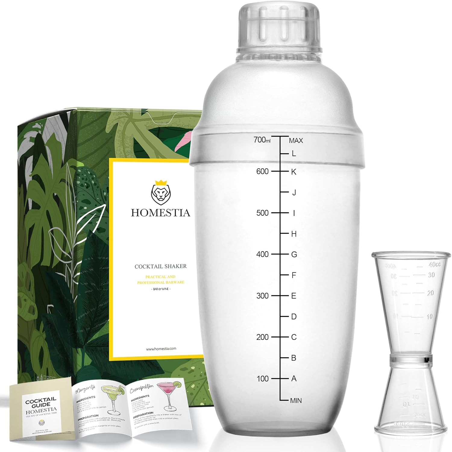 Homestia 24oz Cocktail Shaker Set - Perfect Bartender Kit!