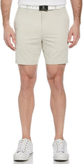 Mens 7in Flat Front Performance Stretch Golf Shorts - Active Waistband