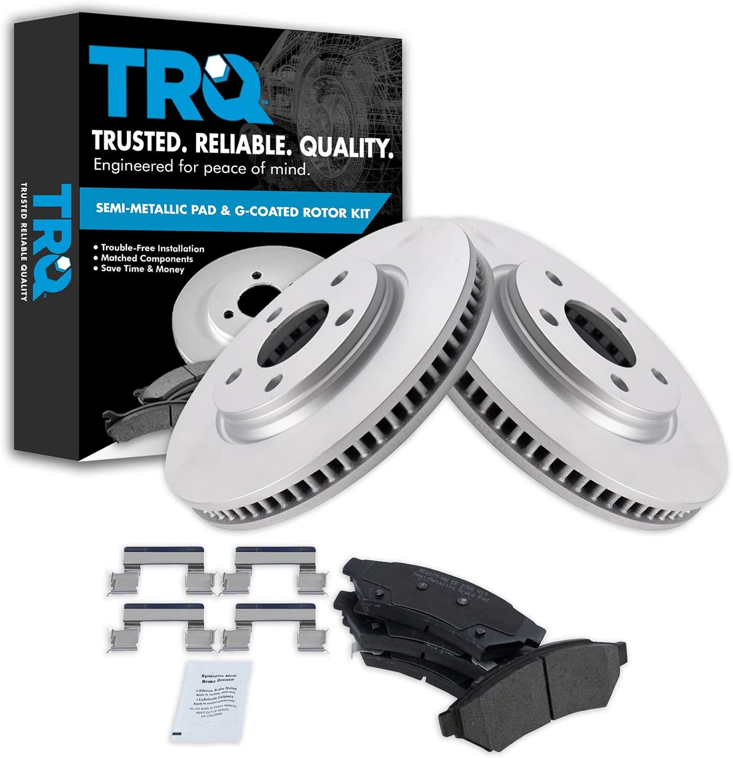 TRQ Front Brake Pad & Rotor Kit for 2005-2008 Buick LaCrosse