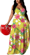 Women's Hawaiian Beach Dress in Plus Size with Boho Tropical Design