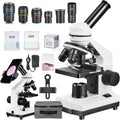 Microscope for Adults Kids 40X-2000X Monocular Microscope Kit