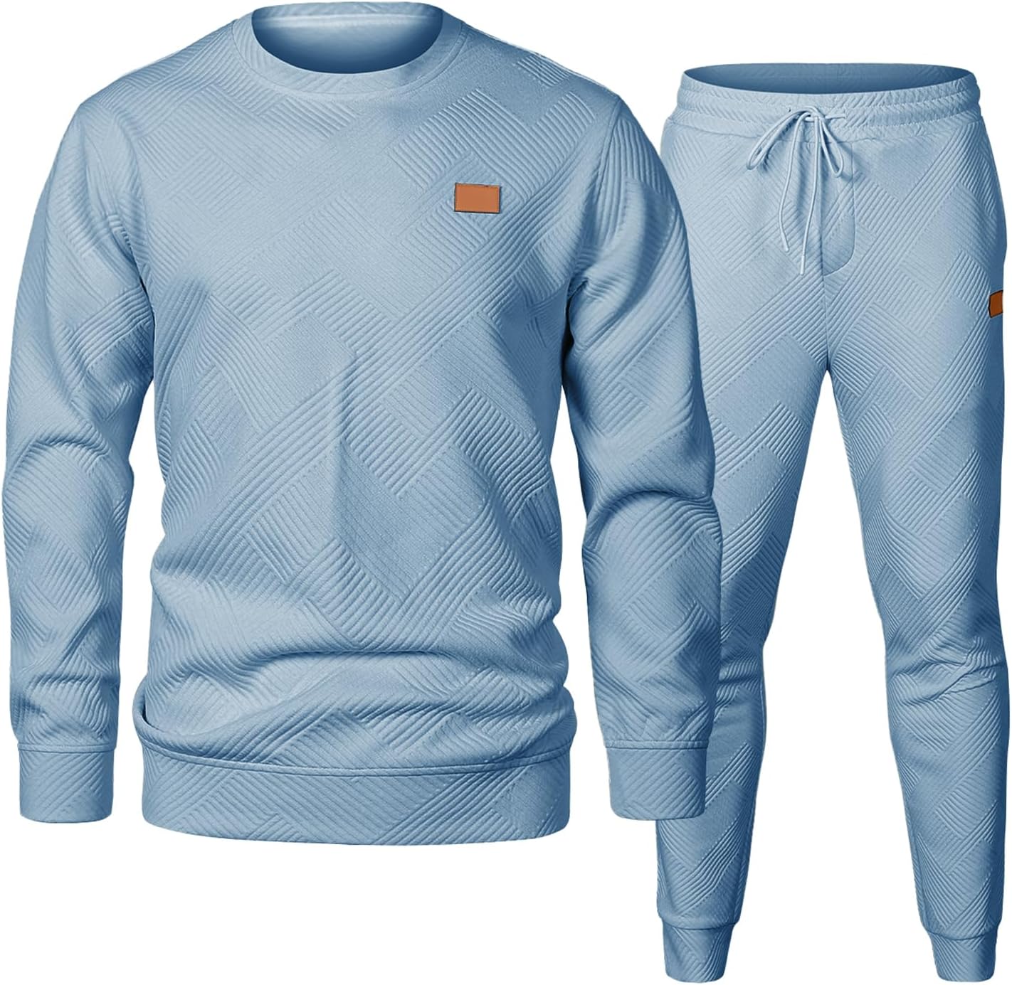 JMIERR Men's 2 Piece Outfits Knit Jacquard Tracksuit Set