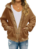 Womens Fleece Sherpa Jacket Fall Winter Coats - Soft Button Down