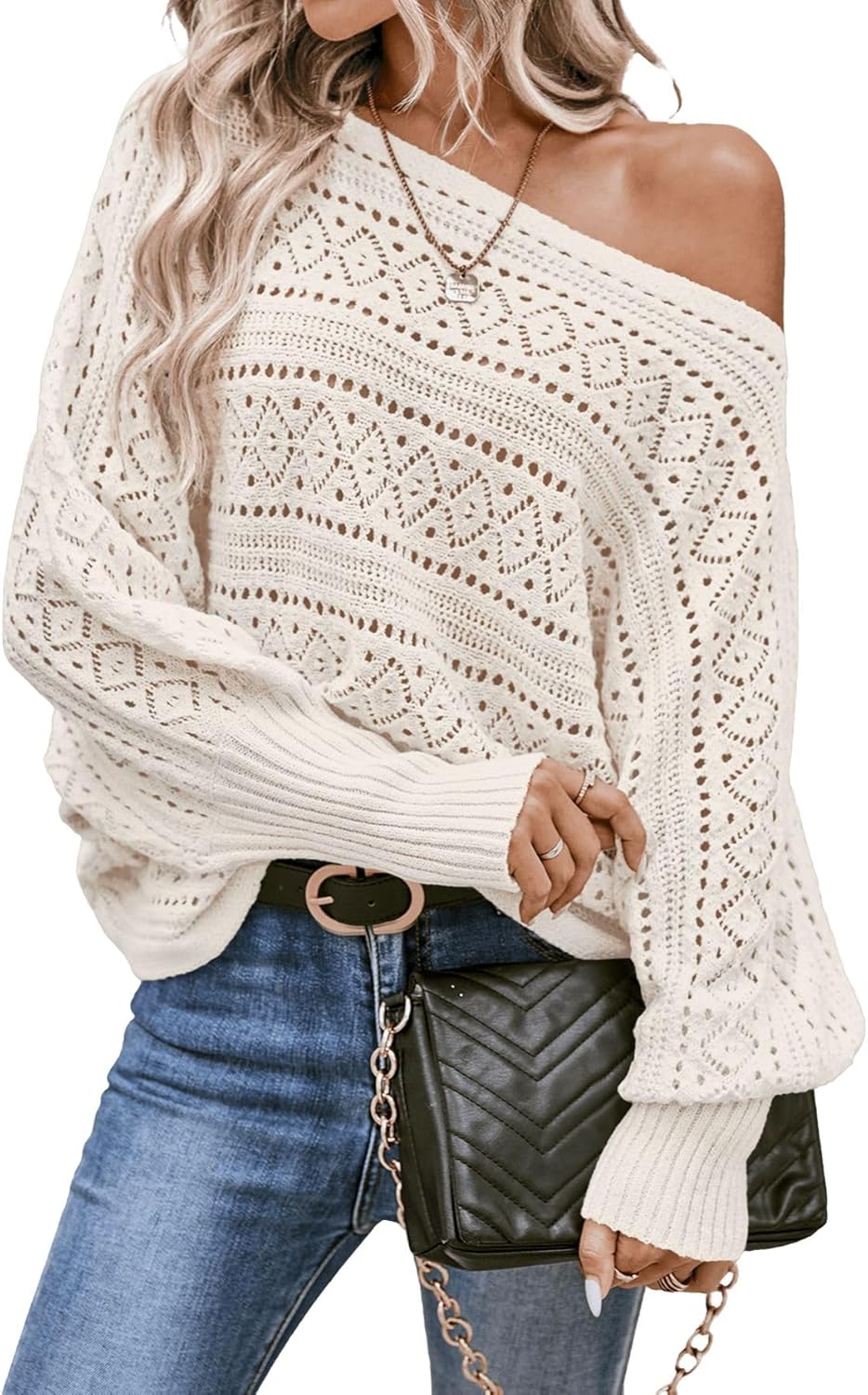 Verdusa Women's Off The Shoulder Sweater for Trendy Looks