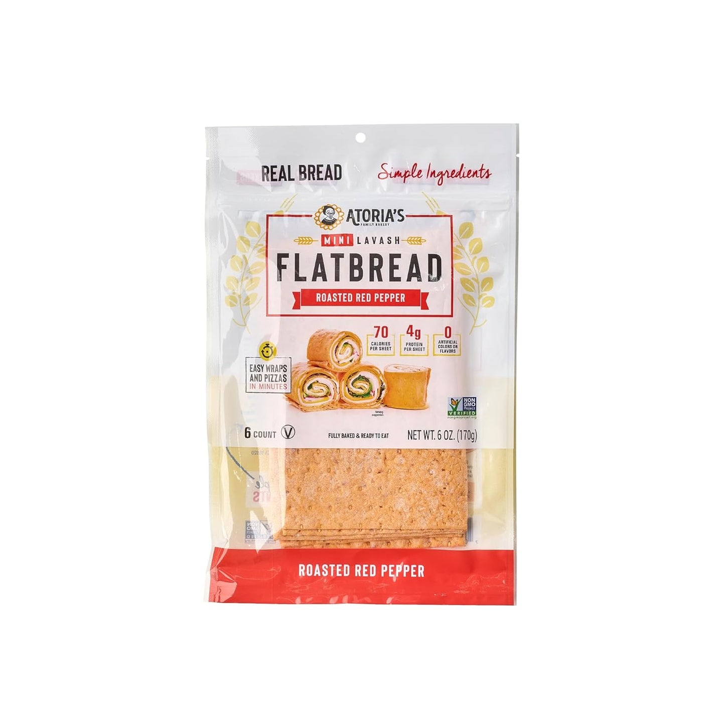 Mini Roasted Red Pepper Lavash Flatbread - Authentic Flavor