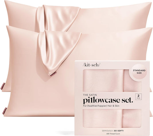Kitsch Satin Pillowcase with Zipper for Hair & Skin Comfort