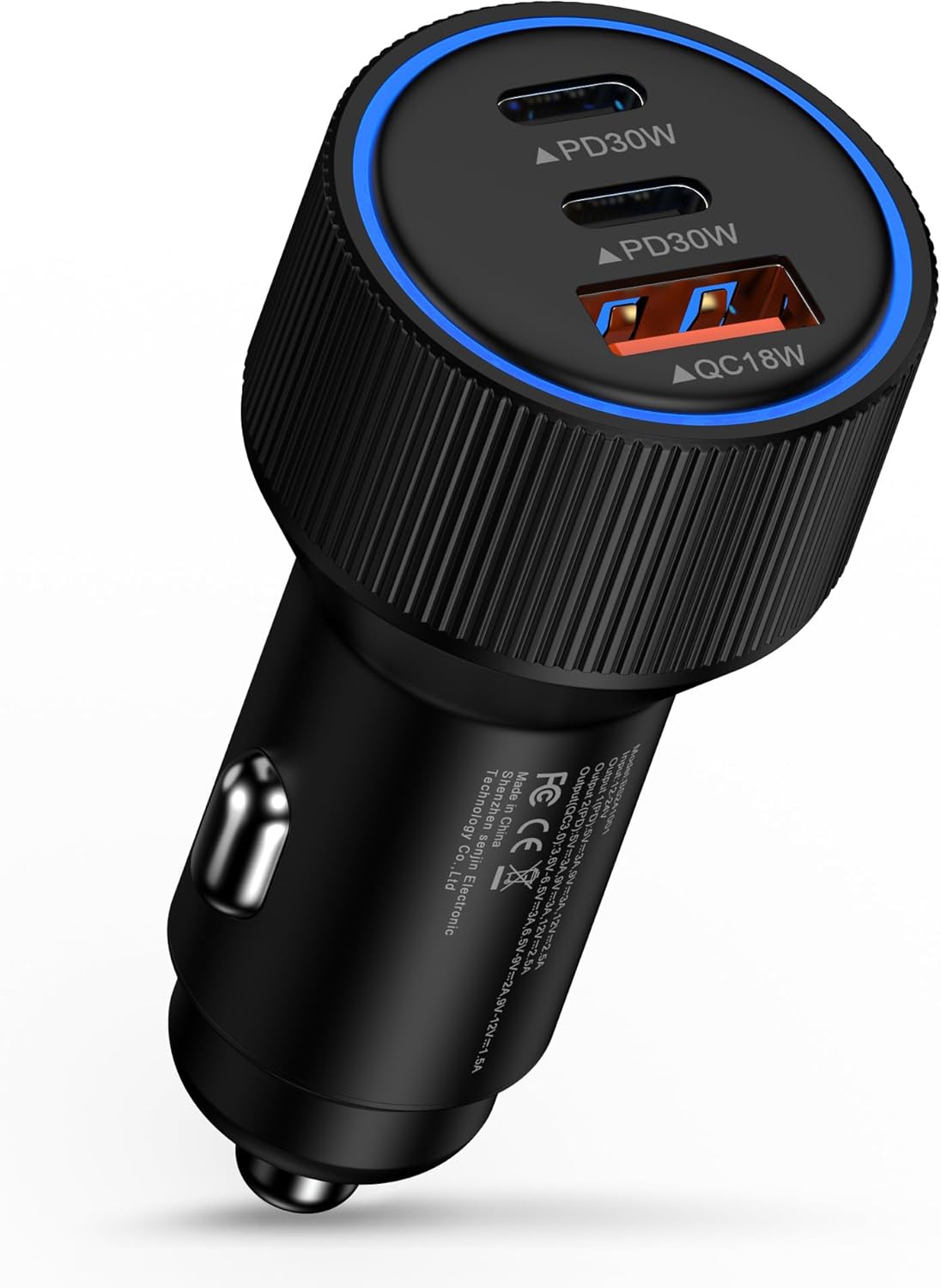 Super Fast 78W USB C Car Charger - 3-Port Adapter for iPhone, Galaxy, Pixel - AILKIN