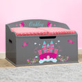Princess Personalized Creative Wonders Toy Box - Dovetail Grey, 30 in