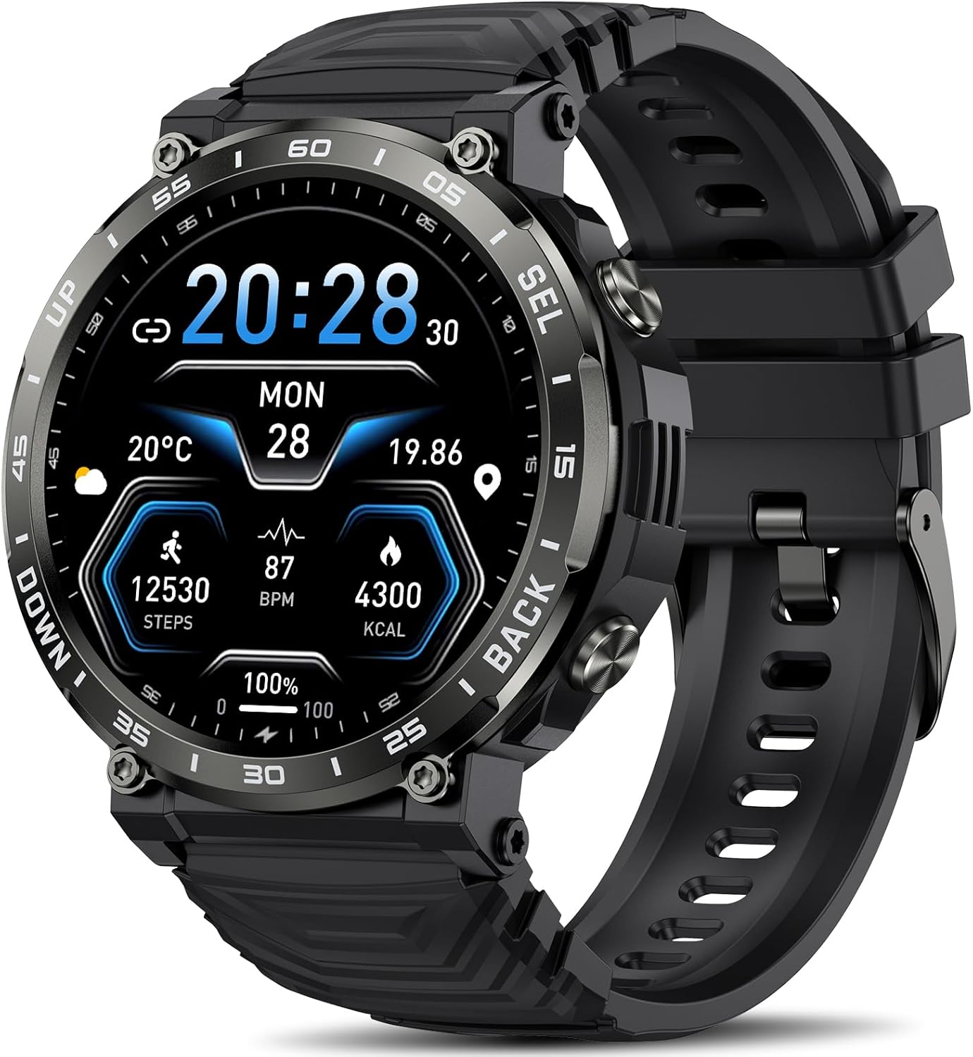 Smart Watches for Men - Military Grade Waterproof Fitness Tracker