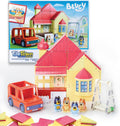 Tile Town Bluey Heeler Family Home 52-Piece Magnetic Tile Playset