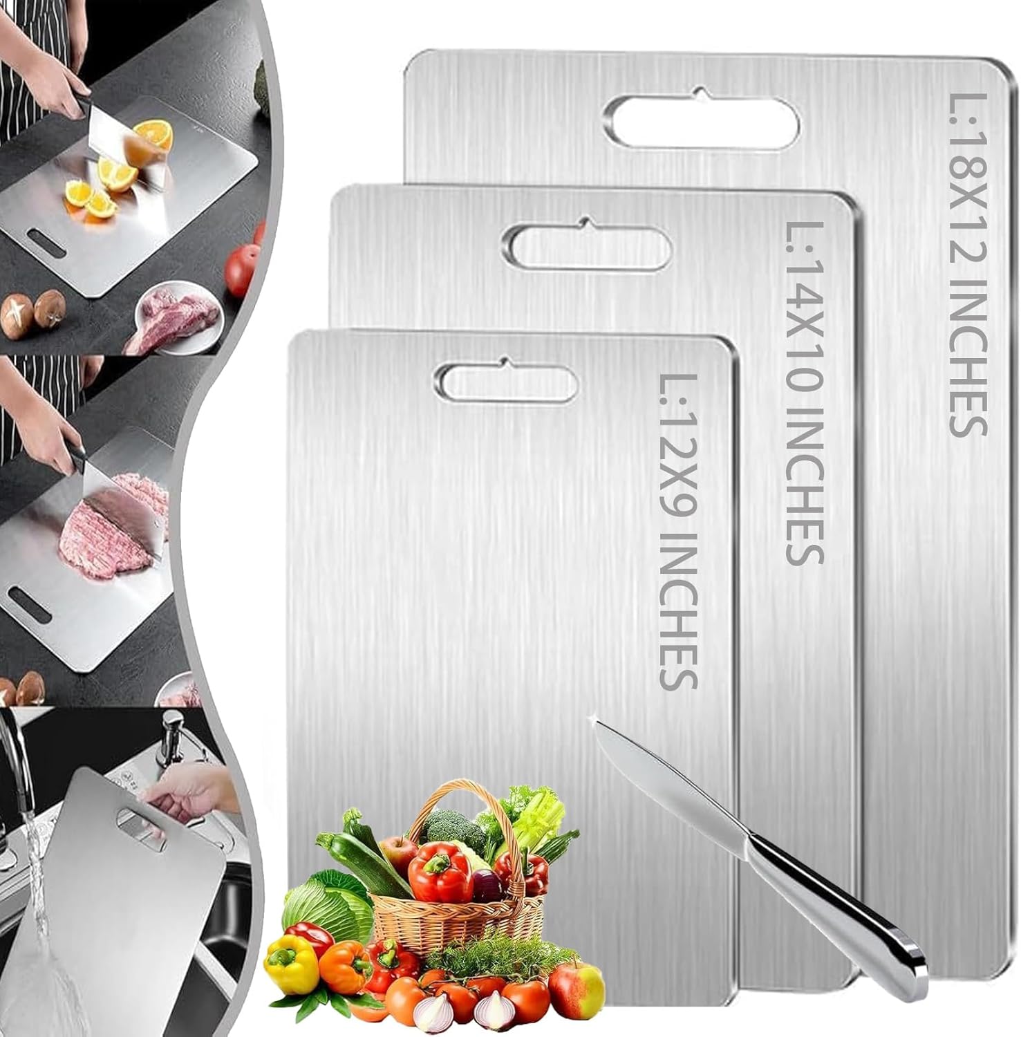 Titanium Cutting Board for Kitchen - Upgrade Hygiene & Durability