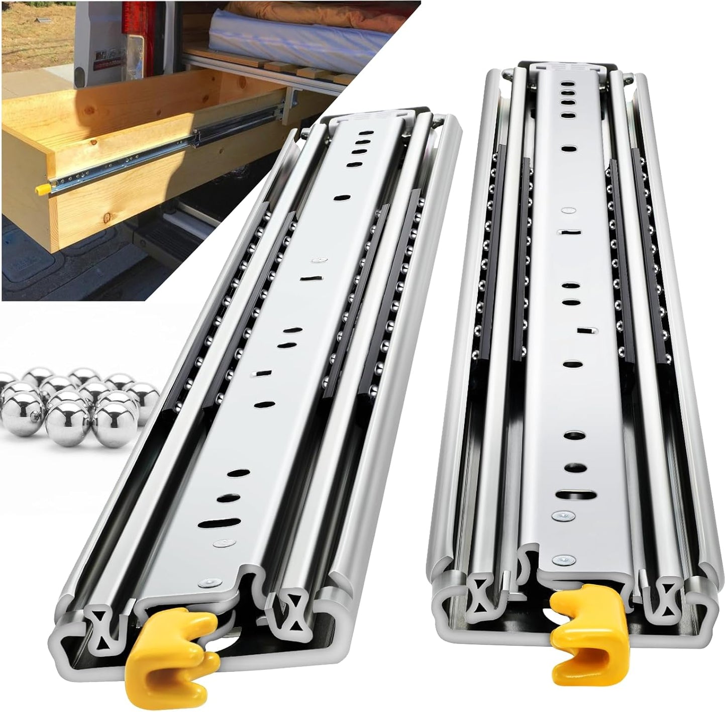 Heavy Duty Drawer Slides Full Extension Locking Runners 30 in