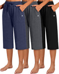 Neer 3 Pack Women's Capri Pants for Comfortable Casual Wear