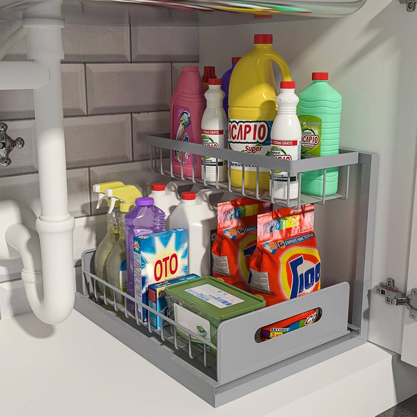 REALINN Under Sink Organizer for Efficient Cabinet Storage