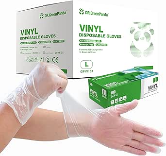 Dr.GreenPanda Clear Vinyl Gloves for Food Prep and Cleaning