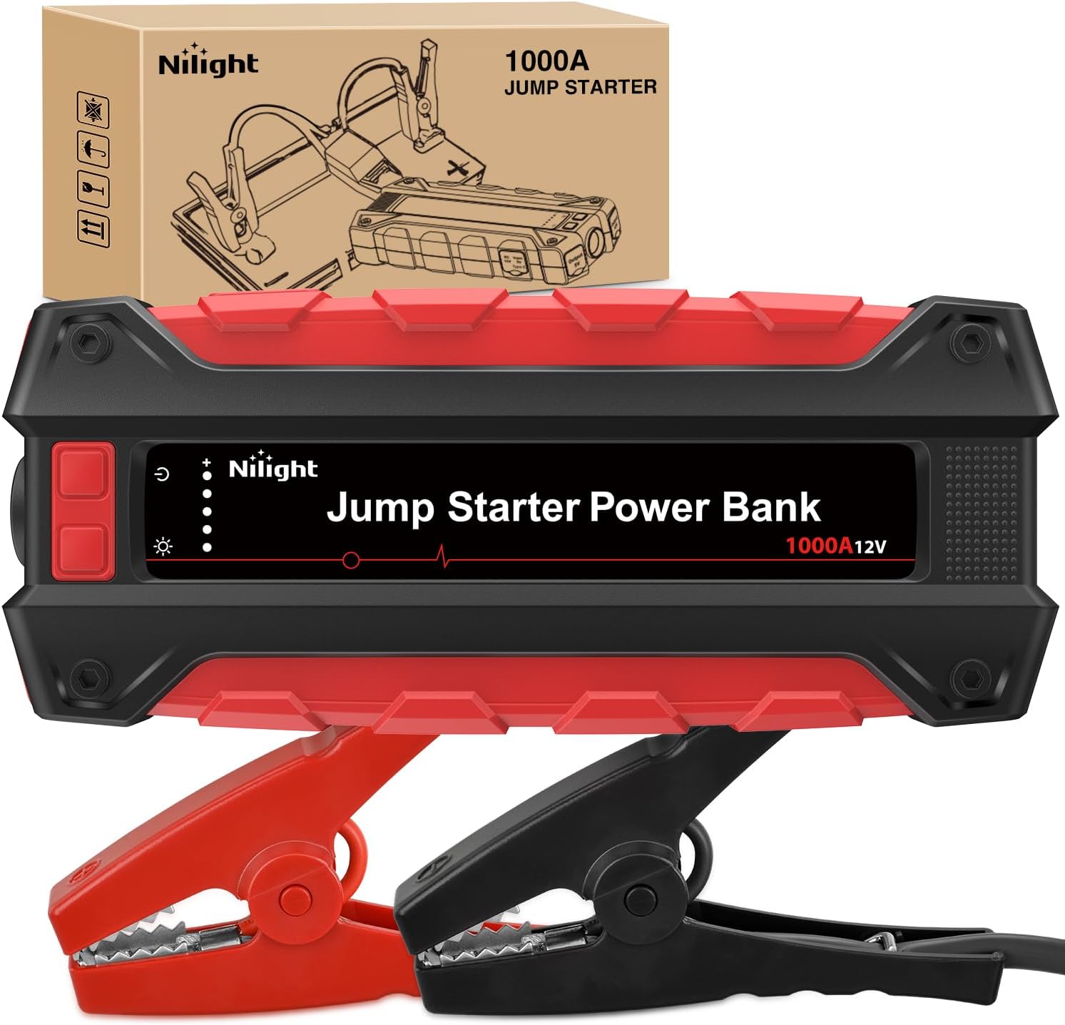 Nilight 1000A Car Battery Jump Starter for Gas and Diesel Engines