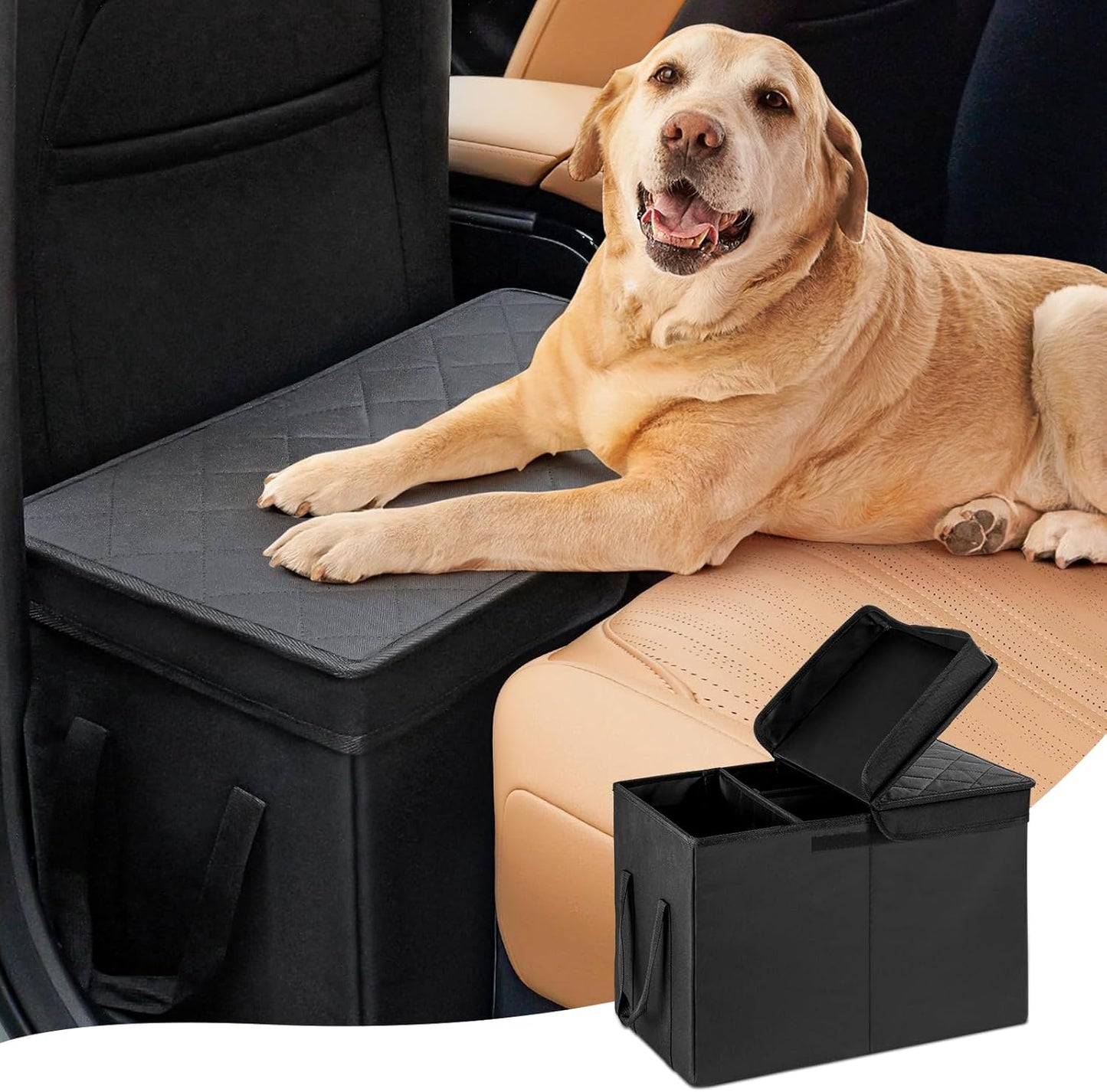 Car Seat Extender for Large Dogs - Comfort and Storage Solution