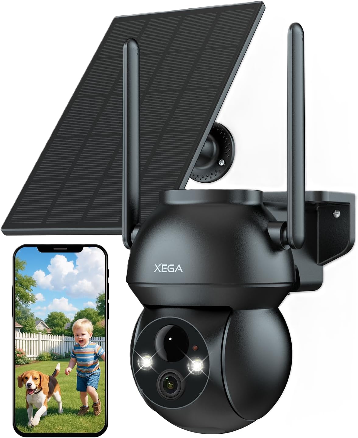 Xega Solar WiFi Camera Outdoor: 2K PTZ Security Solution