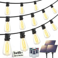 Solar Outdoor String Lights 144FT (3x48FT) - Dimmable Warm White