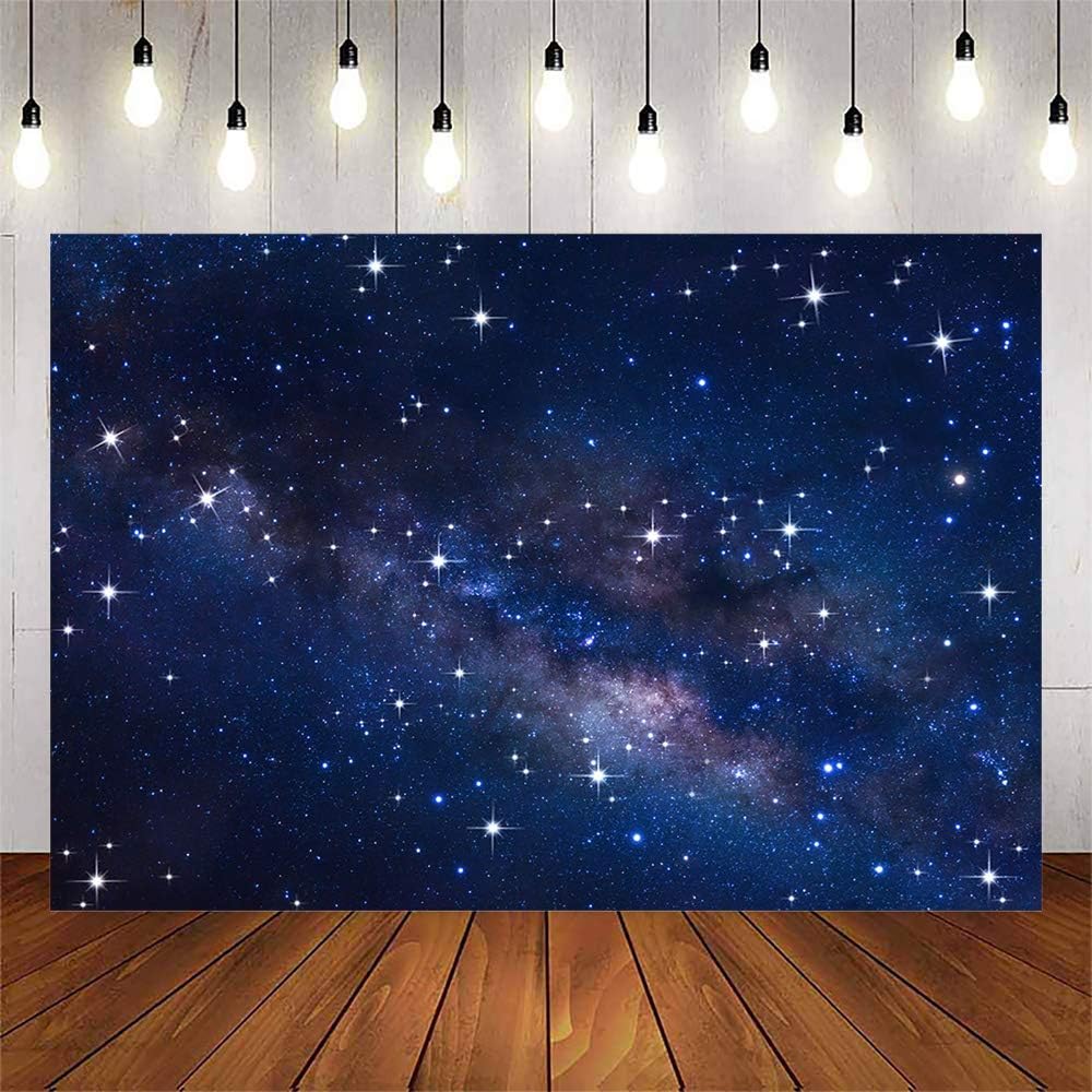 Avezano Starry Night Sky Backdrop for Kids Birthday Party
