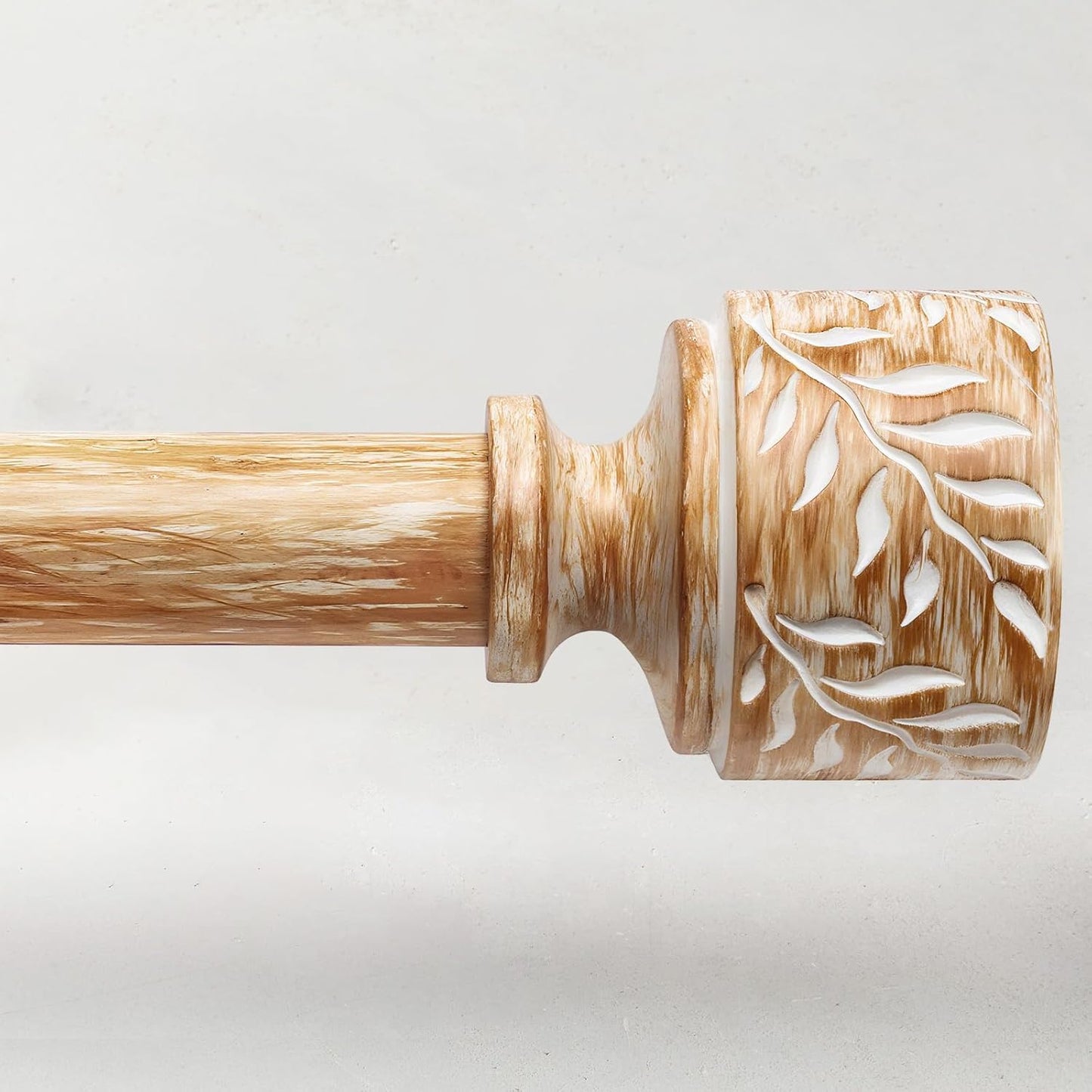 Wood Curtain Rods for Windows 66 to 120, Adjustable Heavy Duty