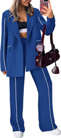 PRETTYGARDEN Women's Oversized Blazer and Wide Leg Suit Set - Chic