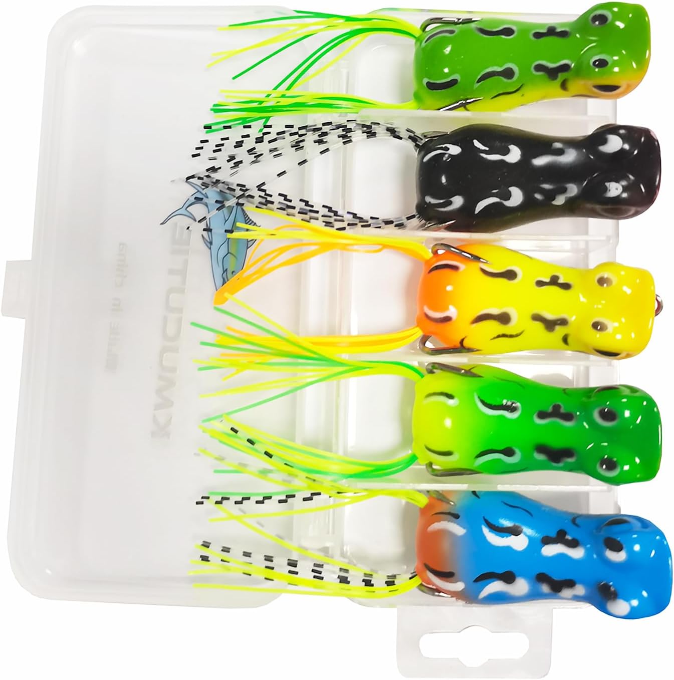 5-Pc Topwater Frog Lures Set - Bass Bait Box