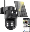 4K Solar Security Cameras Wireless Outdoor - Dual Lens PTZ