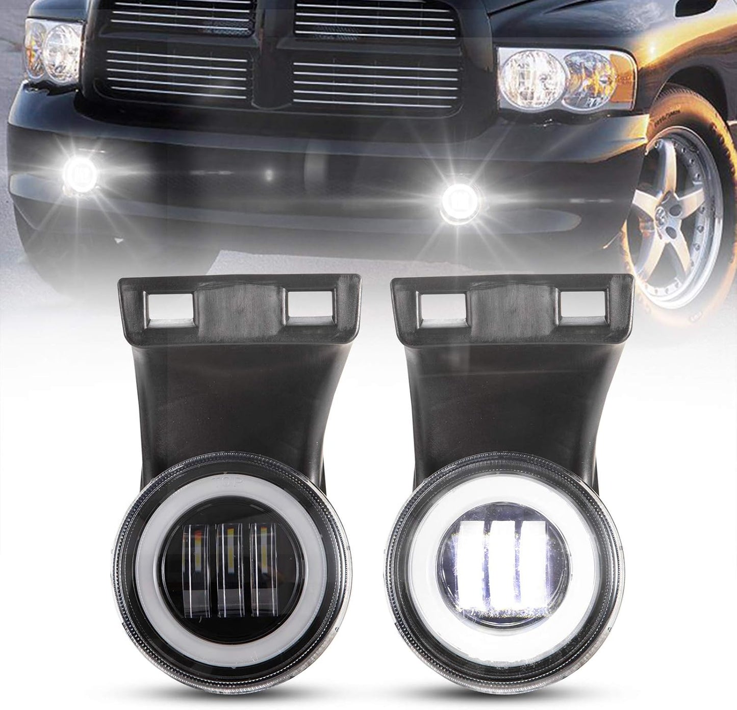 Dodge Ram LED Fog Lights with Daytime Running Lights Set Upgrade