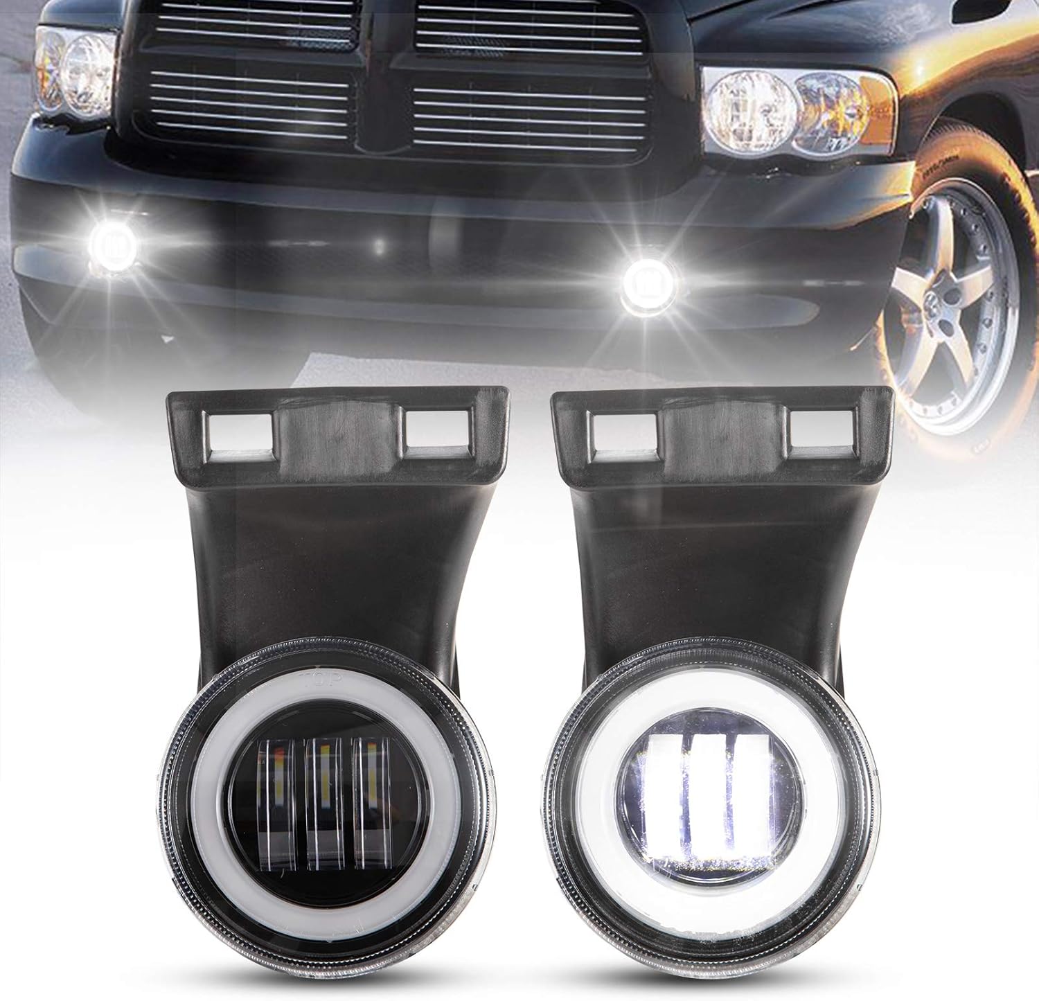 Dodge Ram LED Fog Lights with Daytime Running Lights Set Upgrade