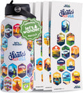 50 States Water Bottle with Waterproof Stickers - 32oz Insulated