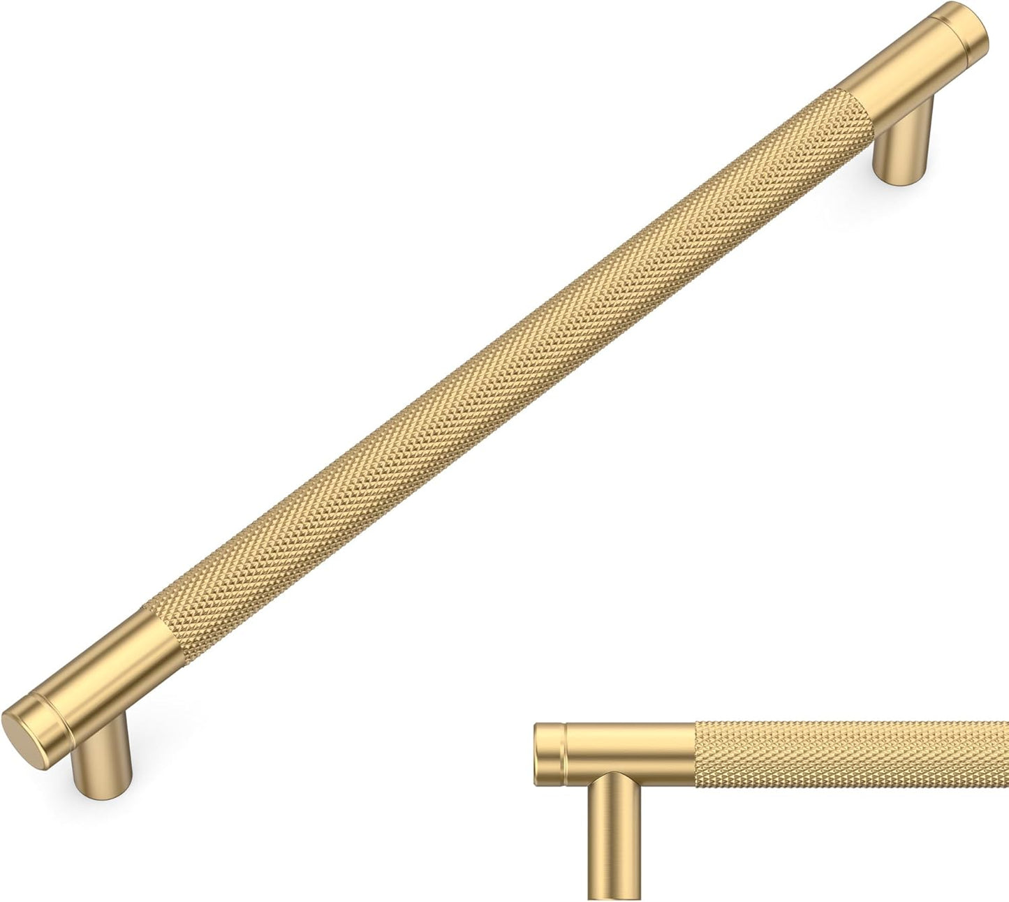Amerdeco 10 Pack Champagne Bronze Cabinet Pulls for Kitchen