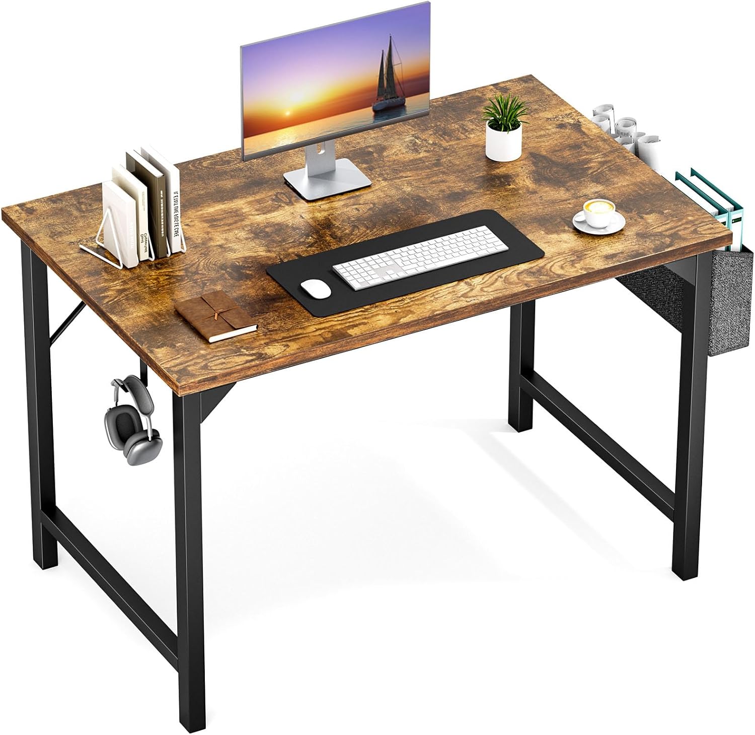 OLIXIS 40 Inch Small Office Desk - Storage + Style!