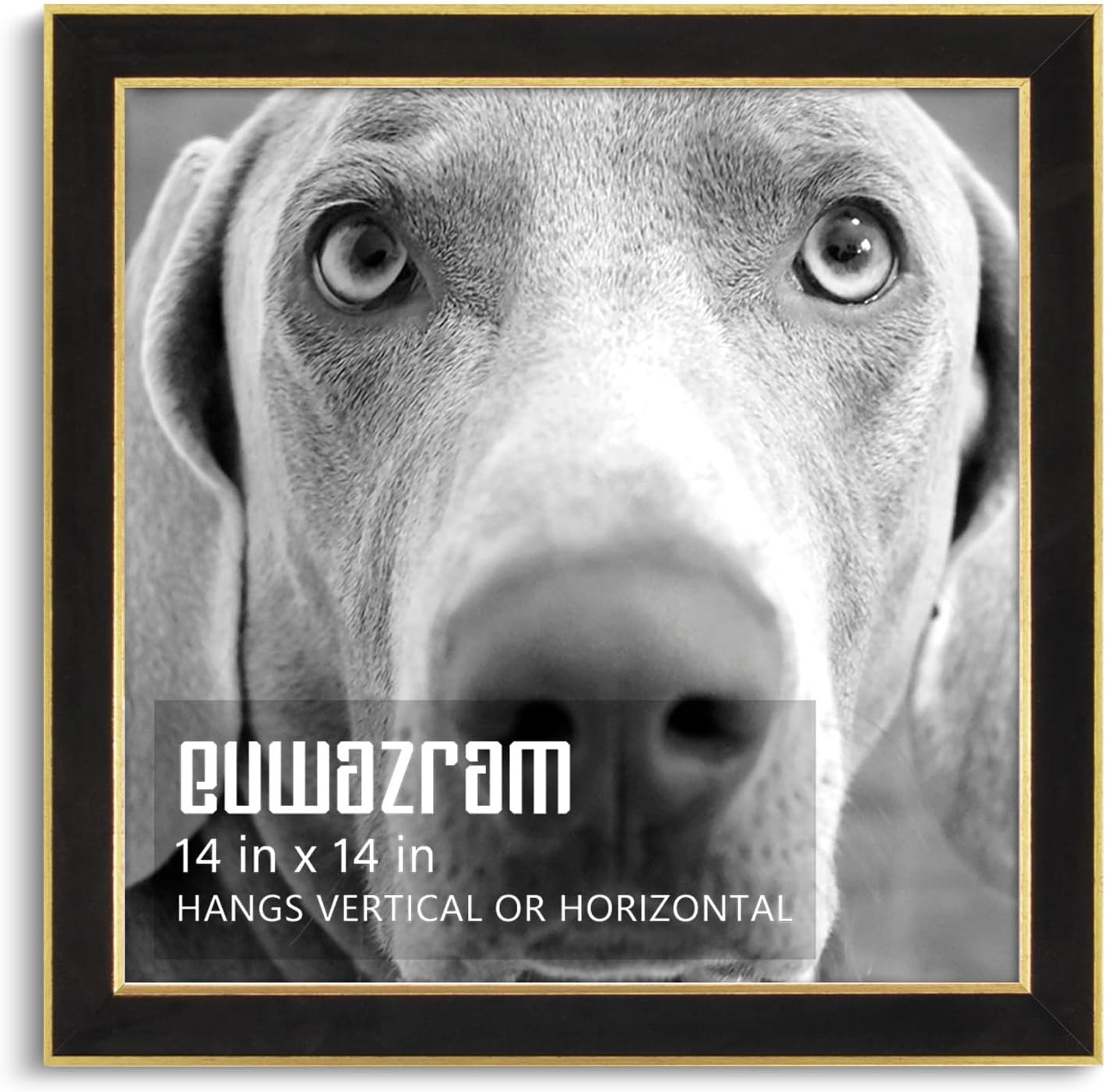 Elegant Black Suede 14x14 Picture Frame for Artwork and Photos