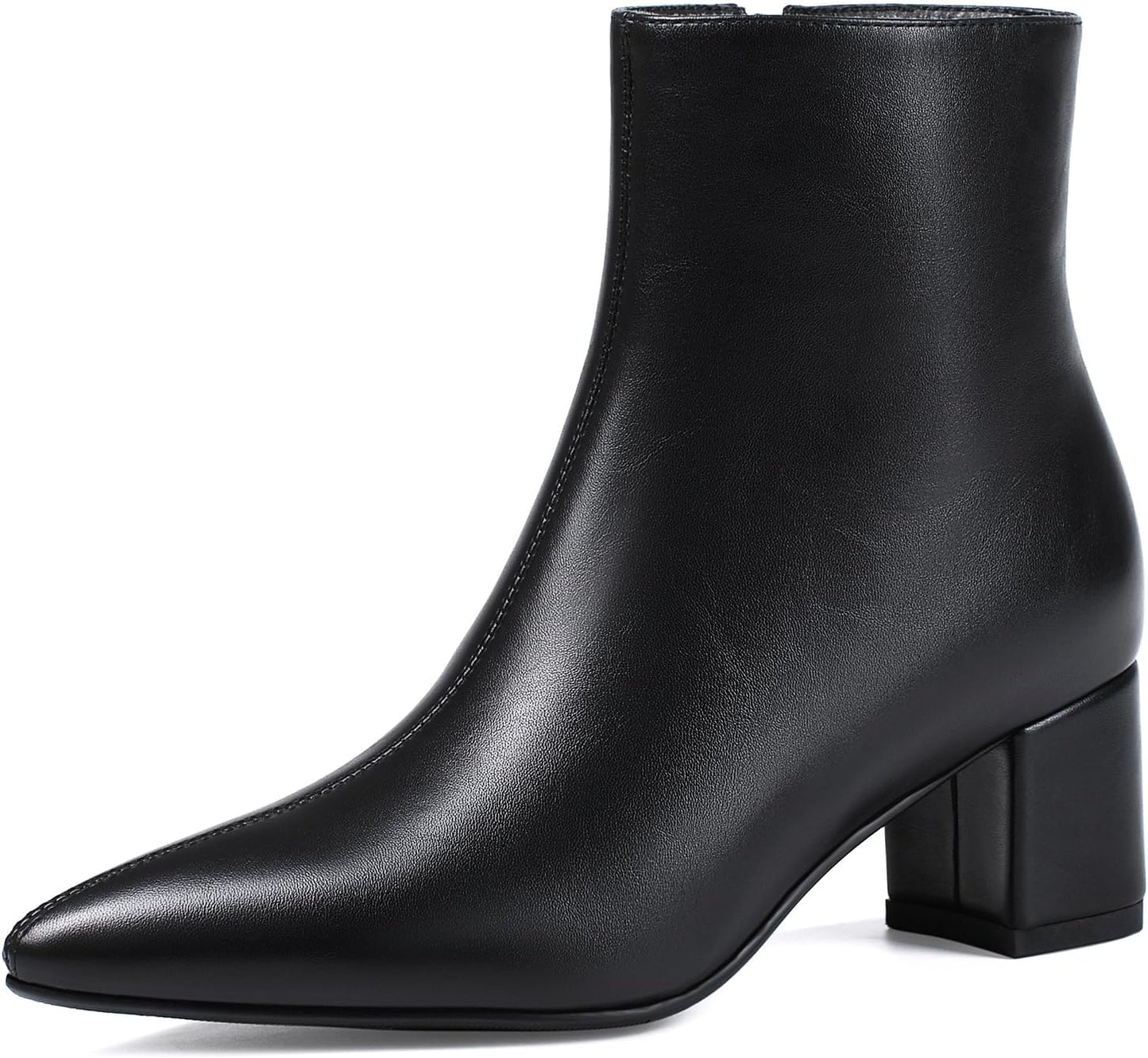 Women's Ankle Boots Pointed Toe Chunky Block Heel Short Boots