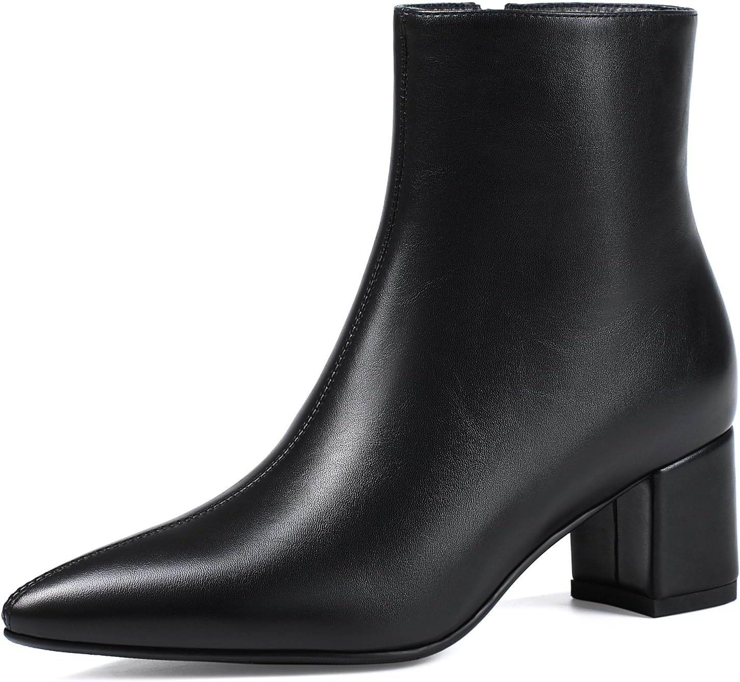Women's Ankle Boots Pointed Toe Chunky Block Heel Short Boots