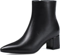 Women's Ankle Boots Pointed Toe Chunky Block Heel Short Boots - Low up