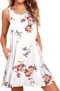 Women Summer Casual Swing T Shirt Dress Beach Cover Up - Lightweight
