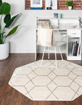 Trellis Frieze Geometric Area Rug - 5ft Octagon Ivory/ Gray