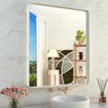 WEER White Bathroom Mirror 36x30 in Rounded Rectangle - Clean Modern