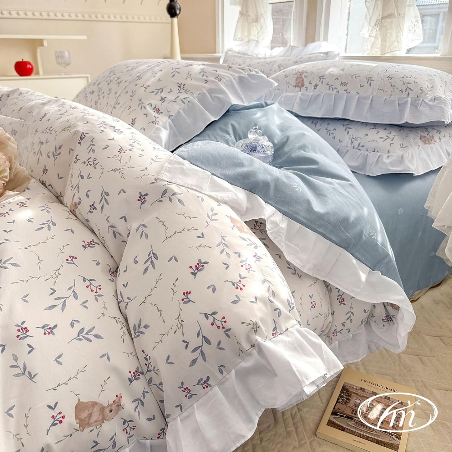 VM VOUGEMARKET Girl's Romantic Ruffle Comforter Set Twin XL