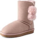 DREAM PAIRS Kids Winter Snow Suede Mid Calf Boots - Warm, Easy On