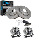 Front Brake Pad & Rotor Kit with Hub Bearings - Direct Fit