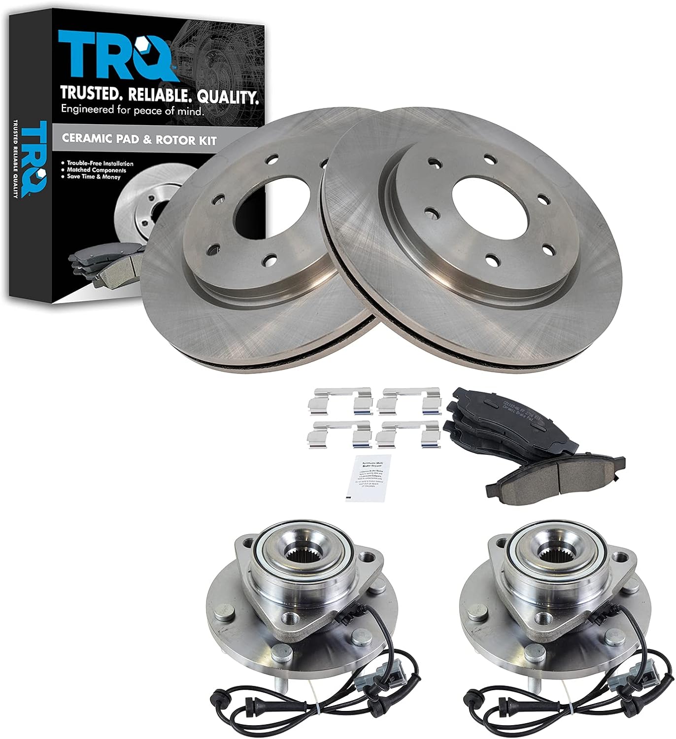 TRQ Front Brake Pad & Rotor Kit for INFINITI QX56 & Nissan