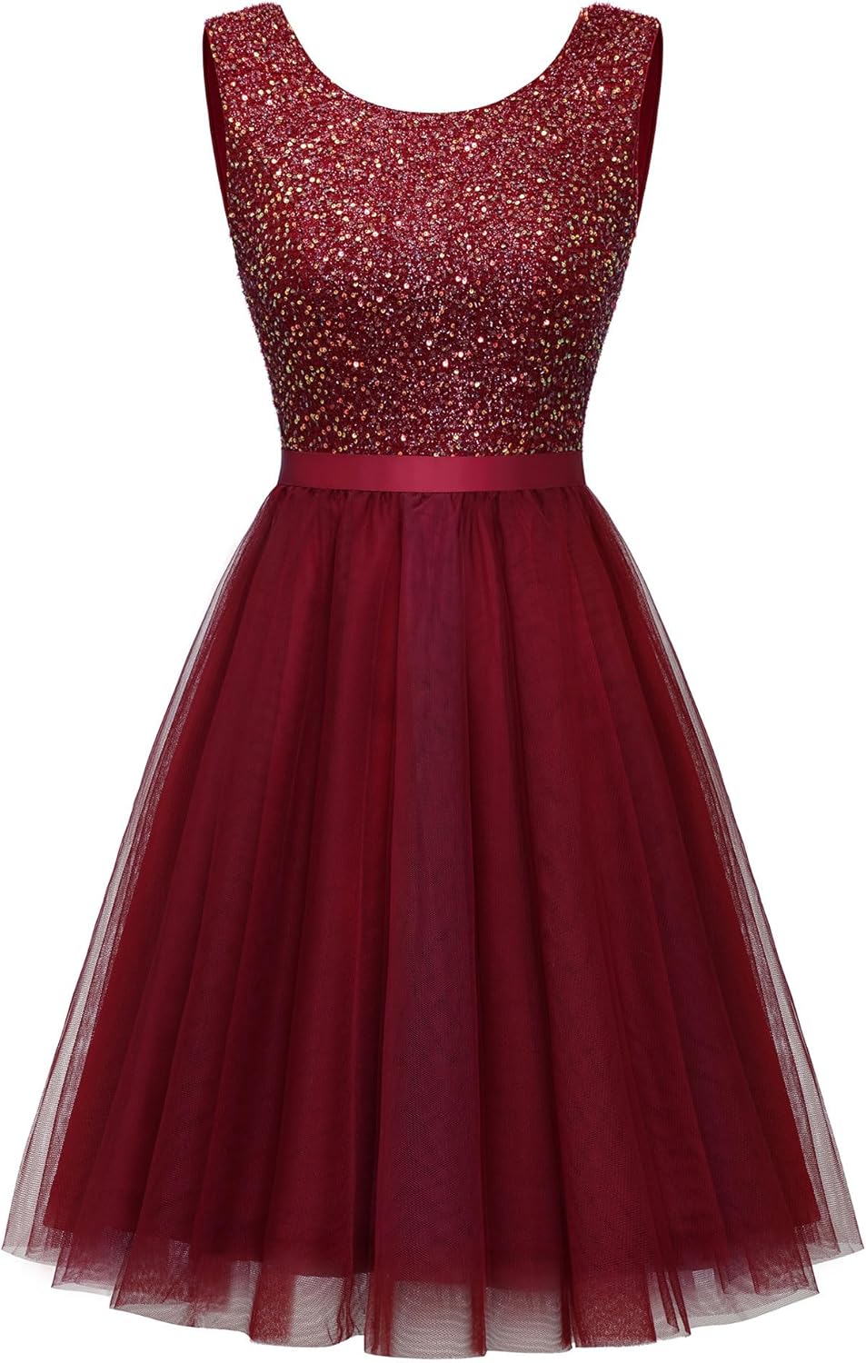 BeryLove Sequin Dress Vintage A Line Wedding Formal Swing Tulle