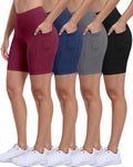 ATHVOTAR 4-Pack Biker Shorts for Women - High Waist Tummy Control