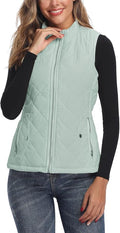 LONGKING Women's Stand Collar Quilted Vest - Lightweight