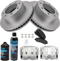 TRQ Front Brake Pad & Rotor Kit Semi-Metallic Compatible with Ford