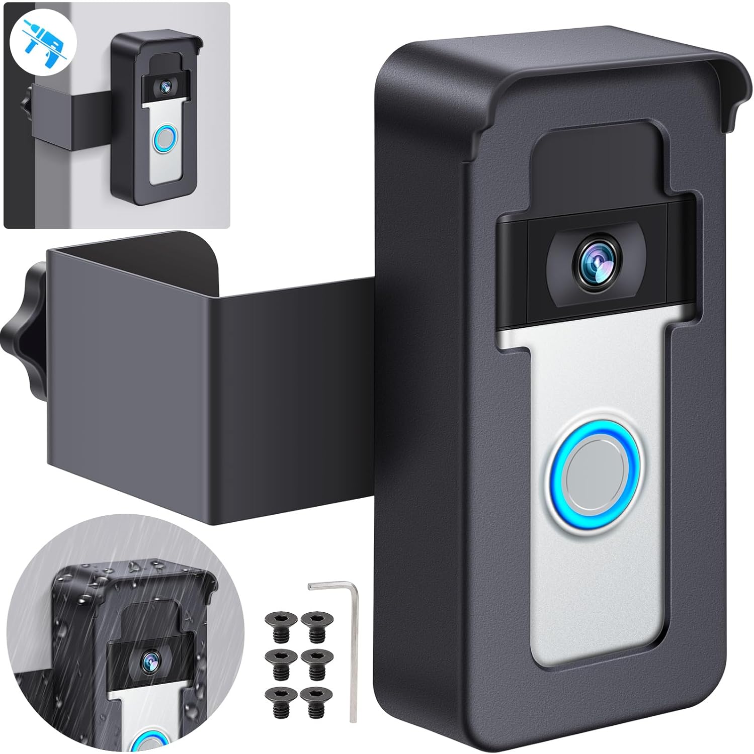 Secure Video Doorbell Mount - Easy Install for Apartment